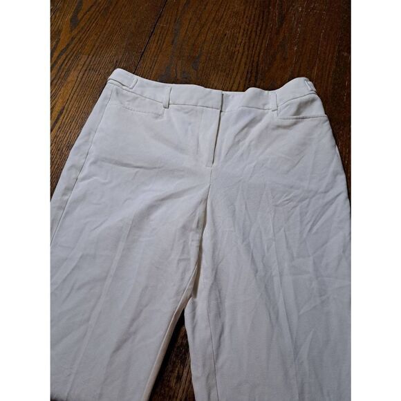 Size 10 Larry Levine Cream Ivory Pants with Pockets and Belt Loops - Picture 2 of 5